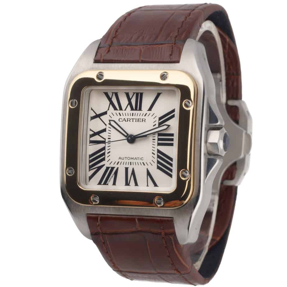 Cartier Santos 100: Model 2656. 38mm Steel Case and White Dial. SKU: 42214
