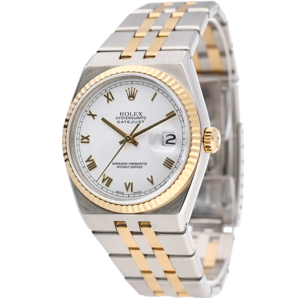 Rolex Datejust: Model 17013. 36mm Steel & Yellow Gold Case and White ...
