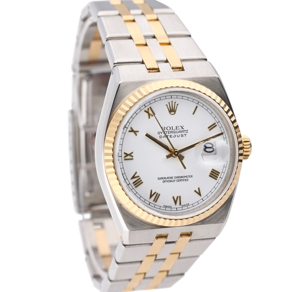 Rolex Datejust: Model 17013. 36mm Steel & Yellow Gold Case and White ...